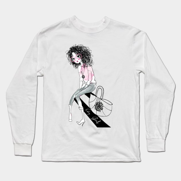 City Girl 05 Long Sleeve T-Shirt by Miki De Goodaboom